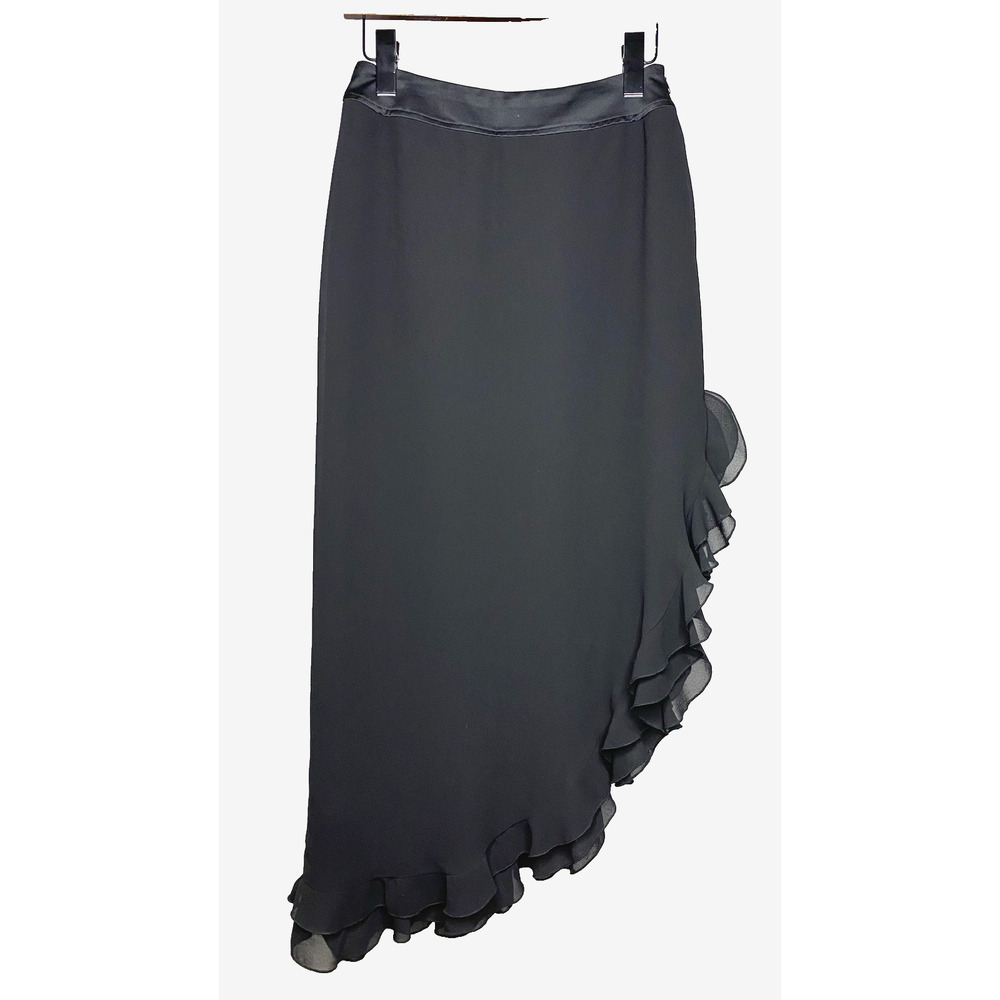 90s Whimsigoth Ruffle Fairy JS Collections Women's 4 Black Skirt Goth Witchy